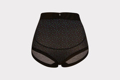 Floral High-Waist Maternity Control Brief - Black