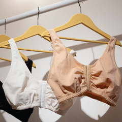 Cotton Front Open Bra (5 Front Hooks - White, Skin Black)