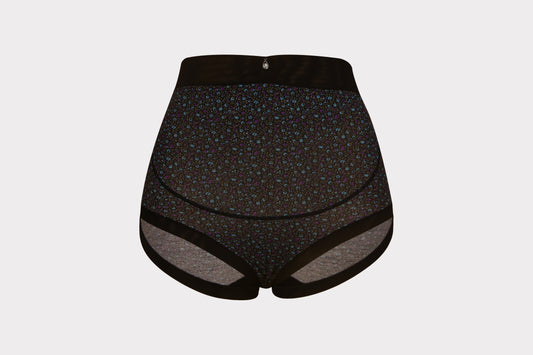 Floral High-Waist Maternity Control Brief - Black