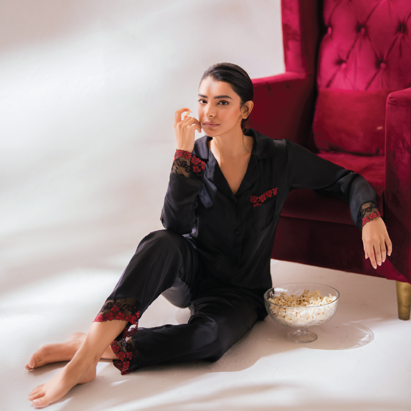 Pajama Set 136 – Luxury Silk Nightsuit for Ultimate Comfort